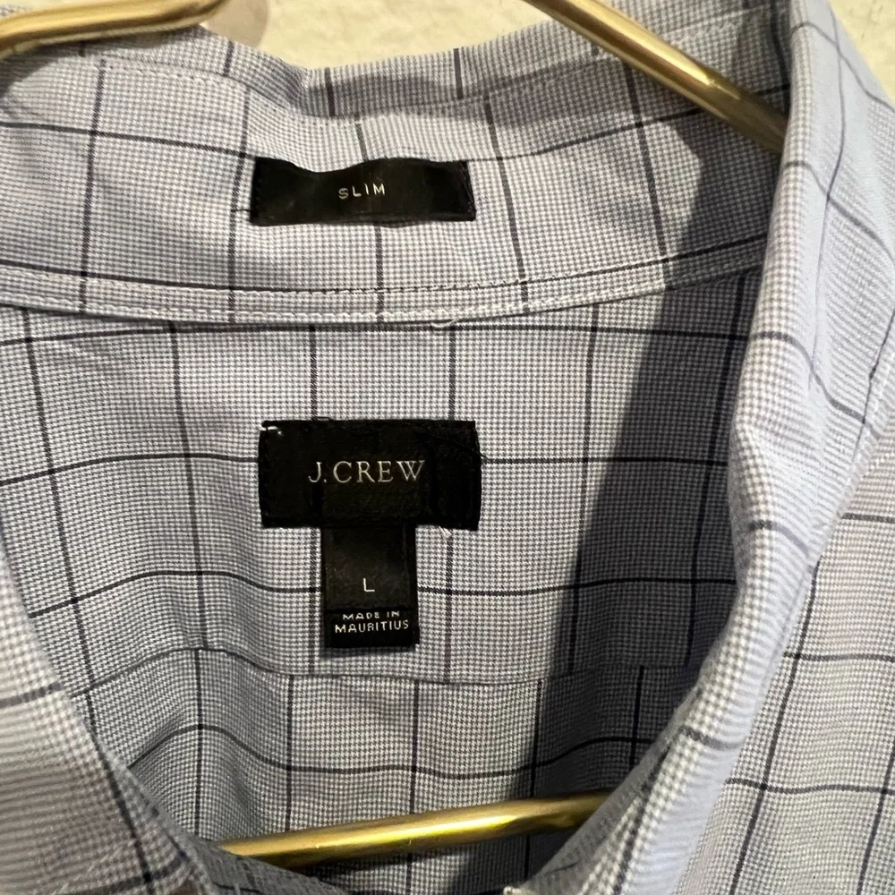 J. Crew Men's Blue Checkered Shirt